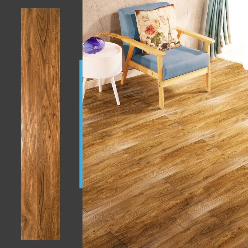 Art3d 36-Pack Peel and Stick Vinyl Floor Tiles Wood Look Planks,54sq.ft