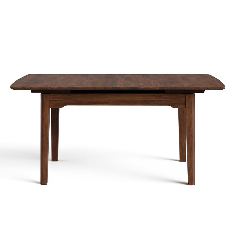 Furniture of America Abigail VIII Mid-Century Modern Rich Walnut Extendable Self-Storing 64-inch Dining Table