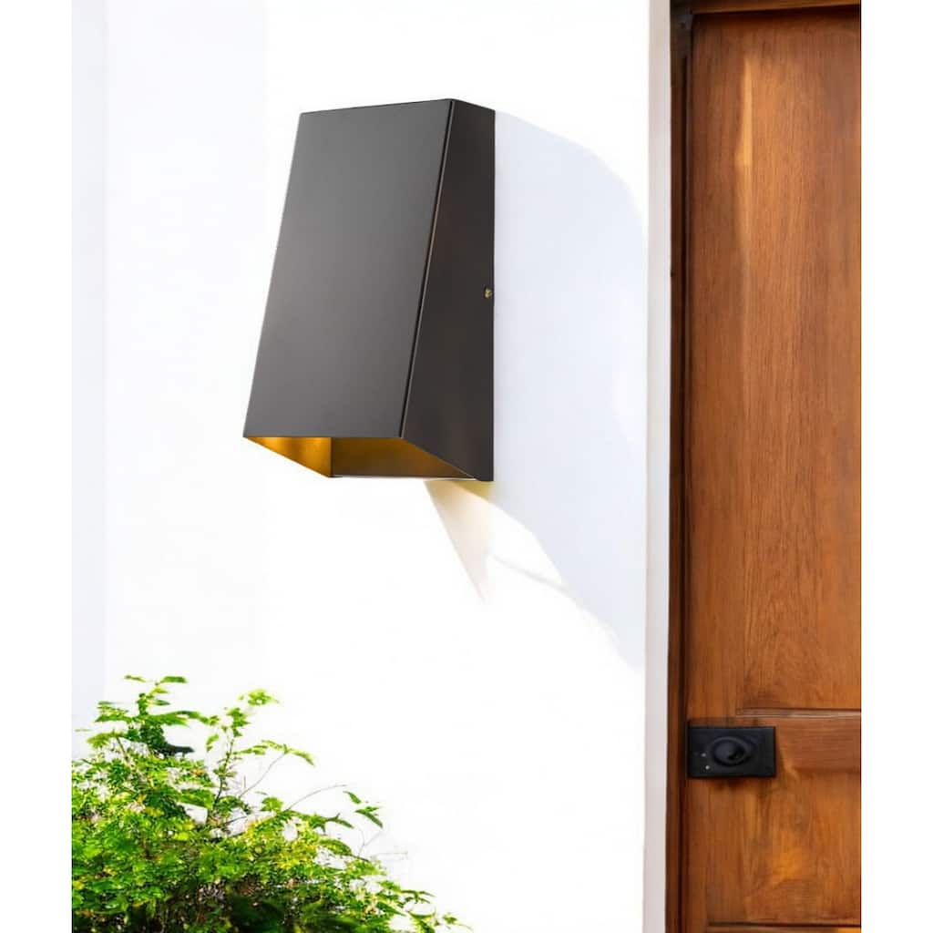 Decorative Antique Bronze Geometric Wall Sconce for Home Lighting - 4.25” x 5” x 9.75”