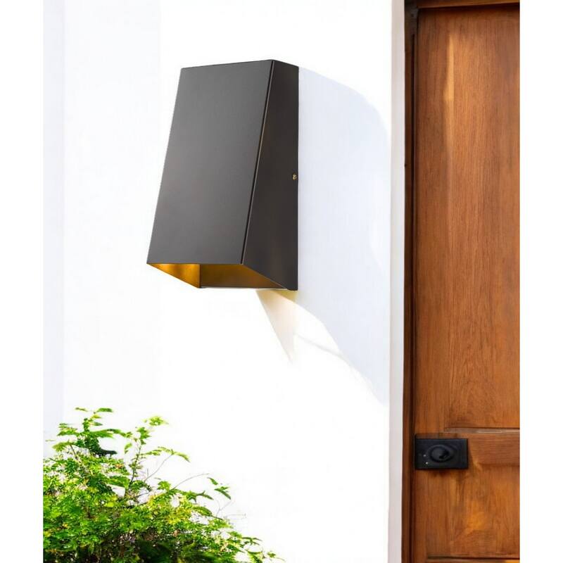 Decorative Antique Bronze Geometric Wall Sconce for Home Lighting - 4.25” x 5” x 9.75” - Antique-Bronze