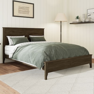 Modern Solid Wood Queen Size Platform Bed