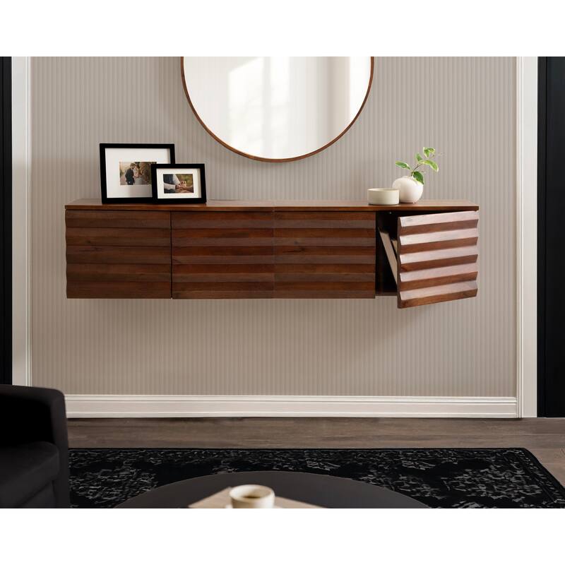 Kate and Laurel Semsa Two-Door Floating Wall Cabinet - 30x10x14