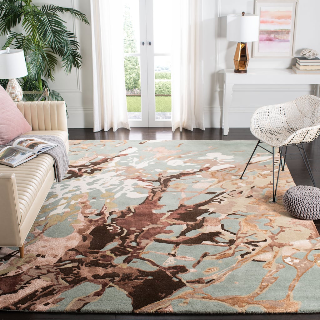 SAFAVIEH Handmade Soho Yuuna Modern Abstract Wool Rug