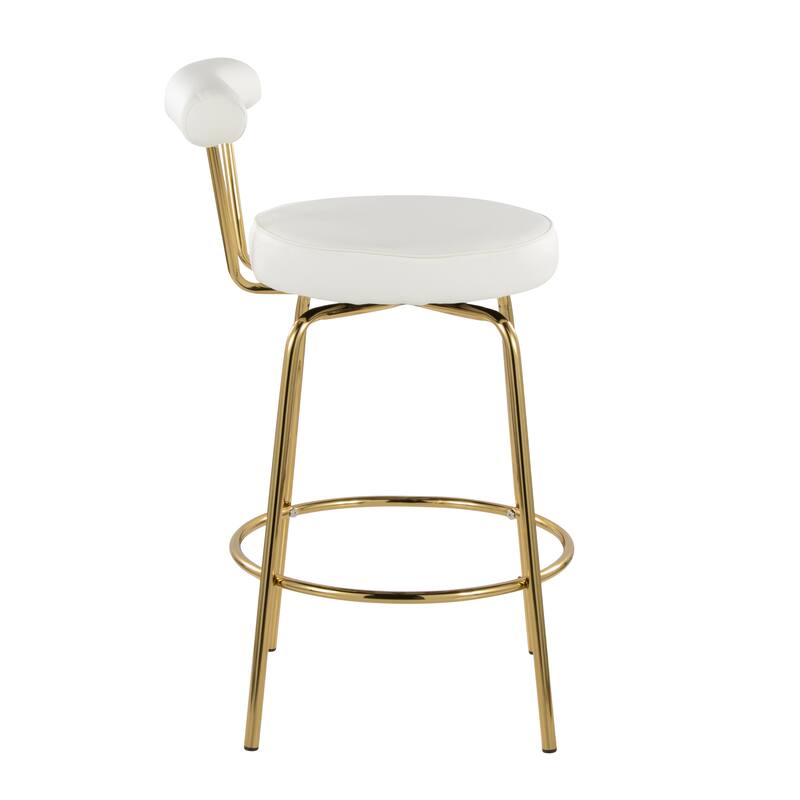 Silver Orchid Caines 26" Fixed-Height Gold Counter Stool (Set of 2)