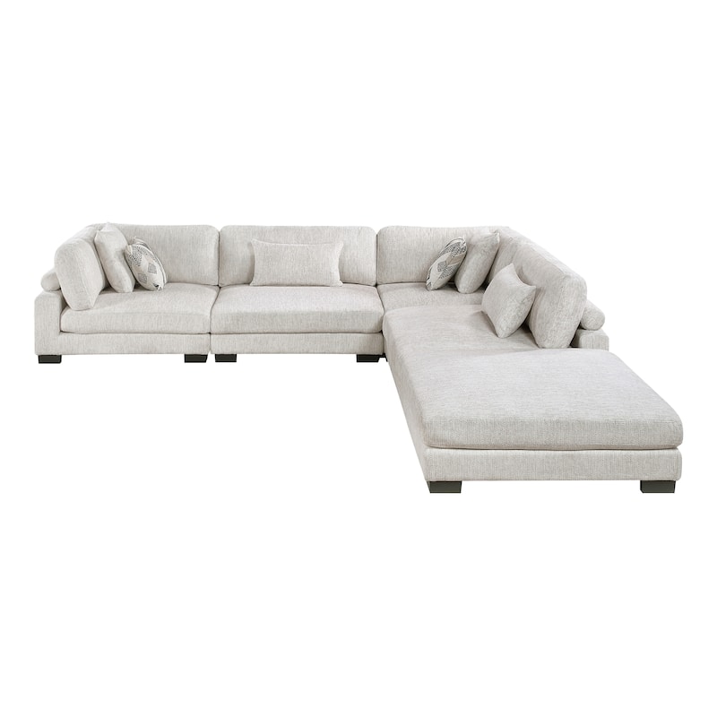 Abbeville Microfiber 5-Piece Modular Sectional with Ottoman