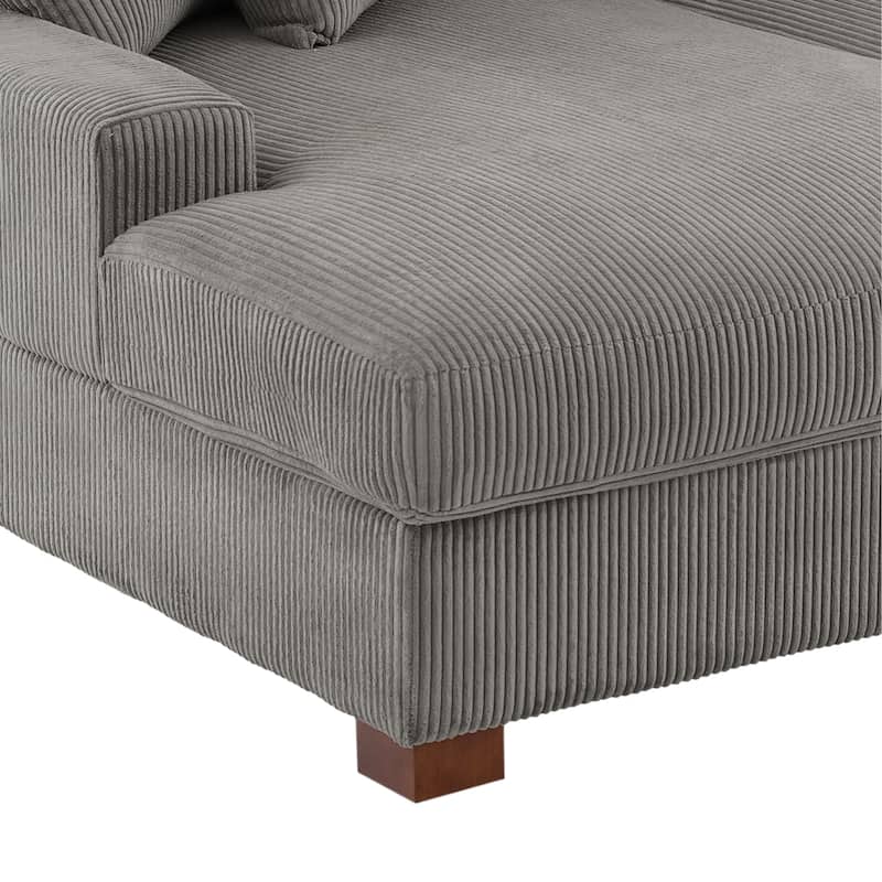 Corduroy Modular Couch Sectional Chaise Lounge Sofa