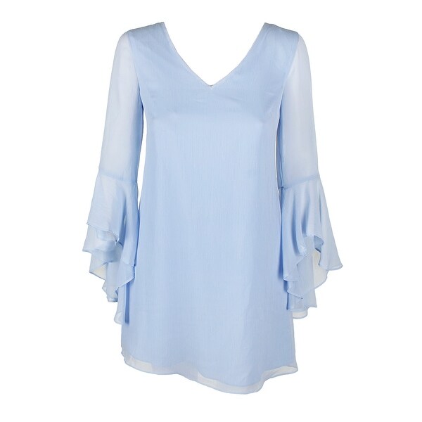 blue shift dress with sleeves