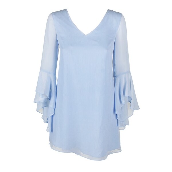 chiffon shift dress with sleeves