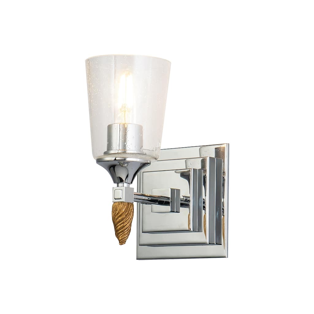 Vetiver 1 Light Wall Sconce Silver with Gold
