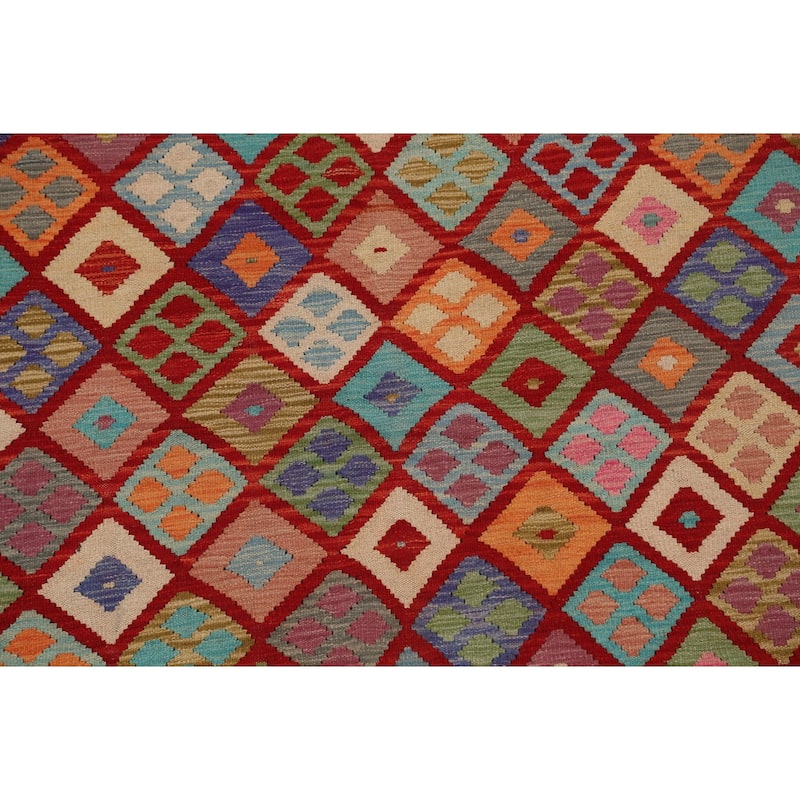 Geometric Kilim Oriental Home Decor Area Rug Wool Hand-woven - 5'2" x 6'4"