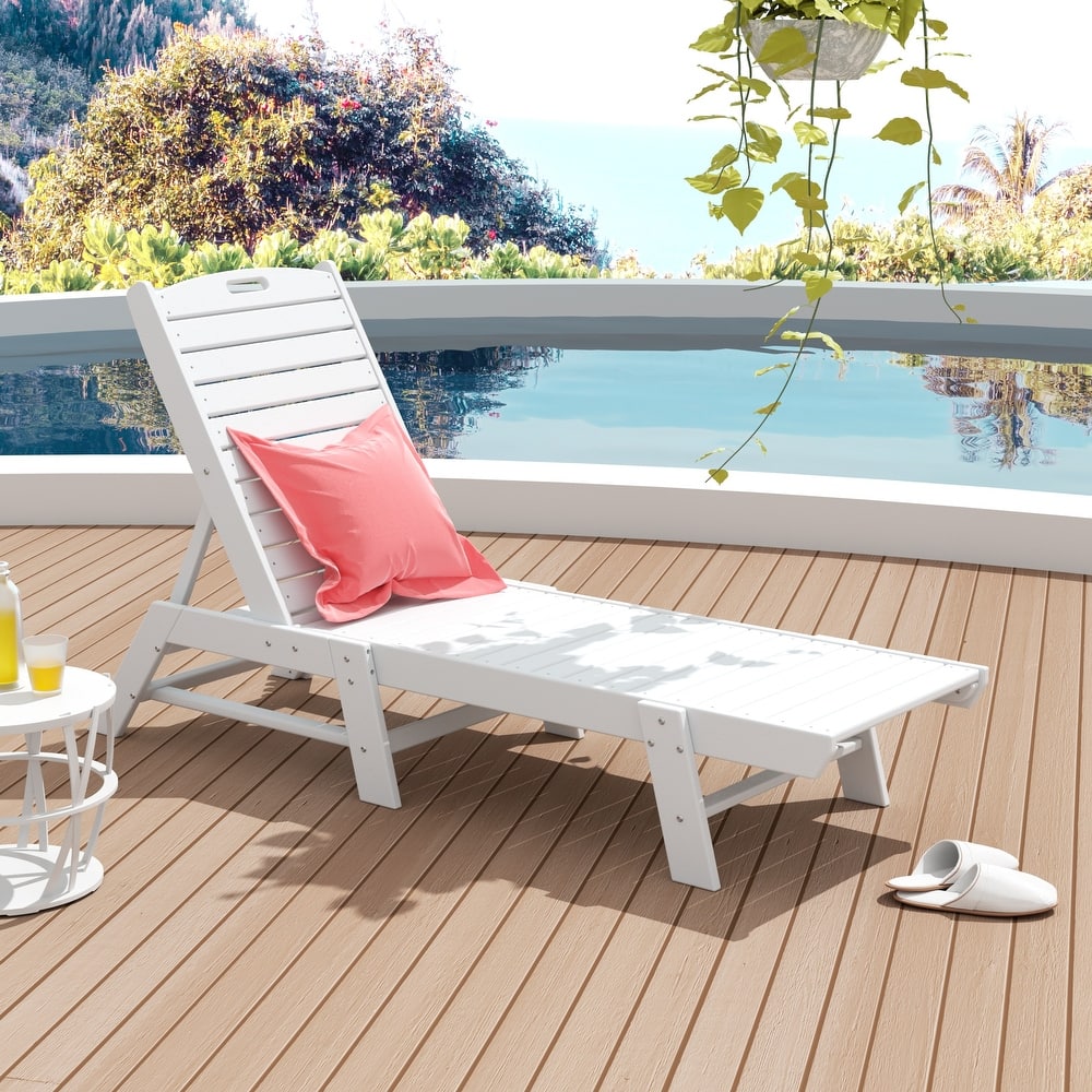 Laguna Hdpe All Weather Outdoor Patio Pool Reclining Armless Chaise Lounge