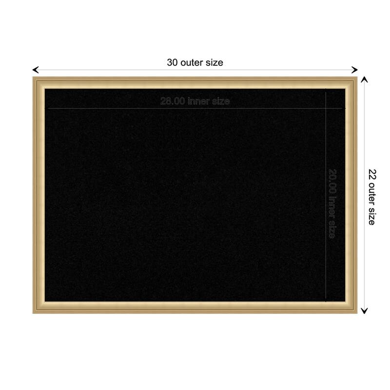 Florence Framed Black Corkboard Bulletin Board - Florence Gold - Board Size 28x20
