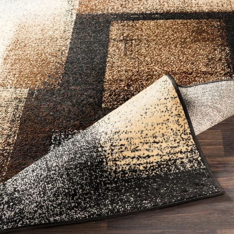 Hypatia Contemporary Brown/Grey Area Rug - 8'10" x 12'9"