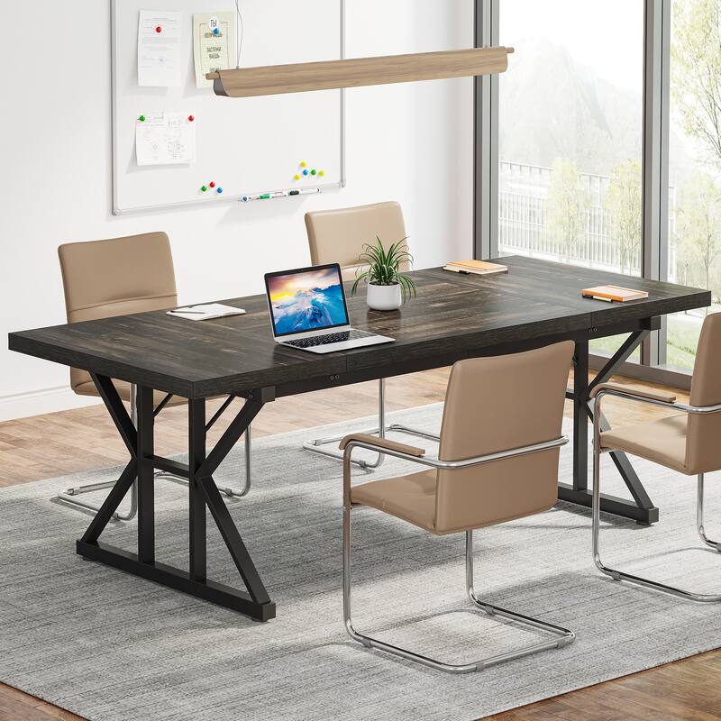 6FT Conference Table Meeting Room Table - Black Oak