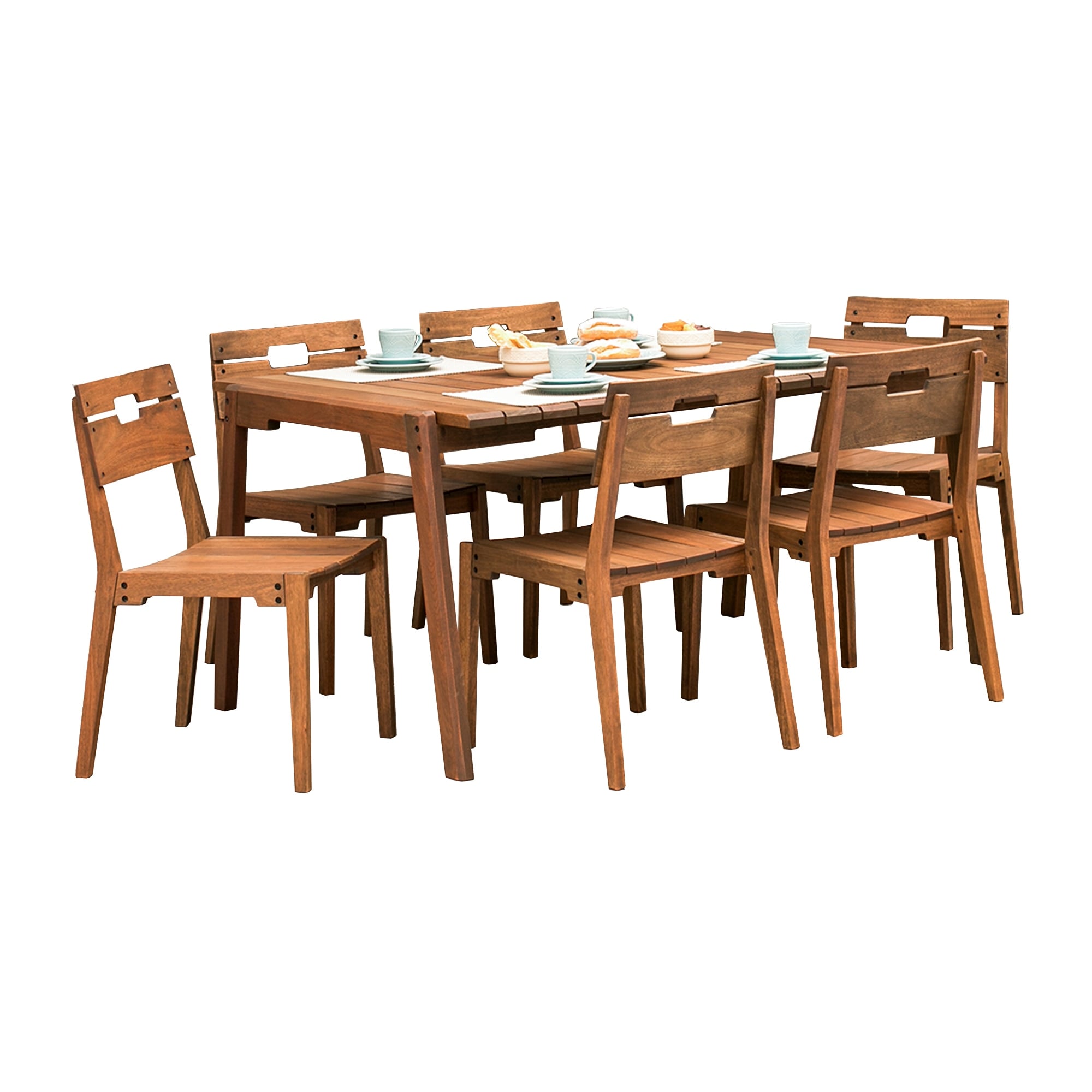 Marcelino 7 Piece Eucalyptus Wood Outdoor Dining Set By Havenside Home Overstock 31294920
