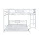 preview thumbnail 11 of 28, Twin over Full Size Metal Bunk Bed Frame with Iron Mesh Decor, L-Shaped Loft Bed with Underneath Platform Bed