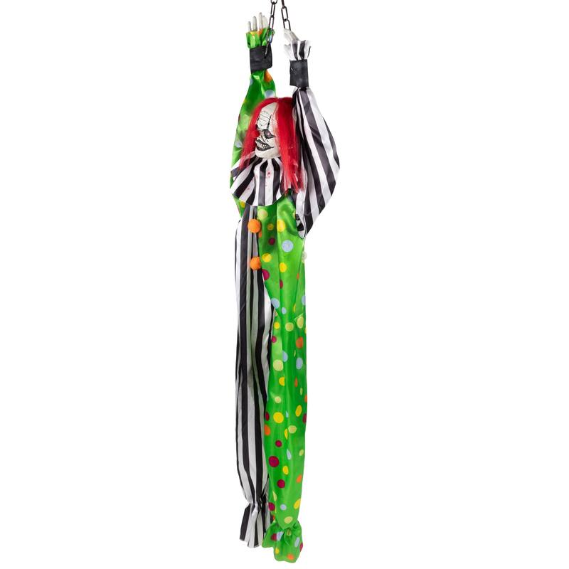 Animated Shaking Clown with Sound Hanging Halloween Decoration - 5'