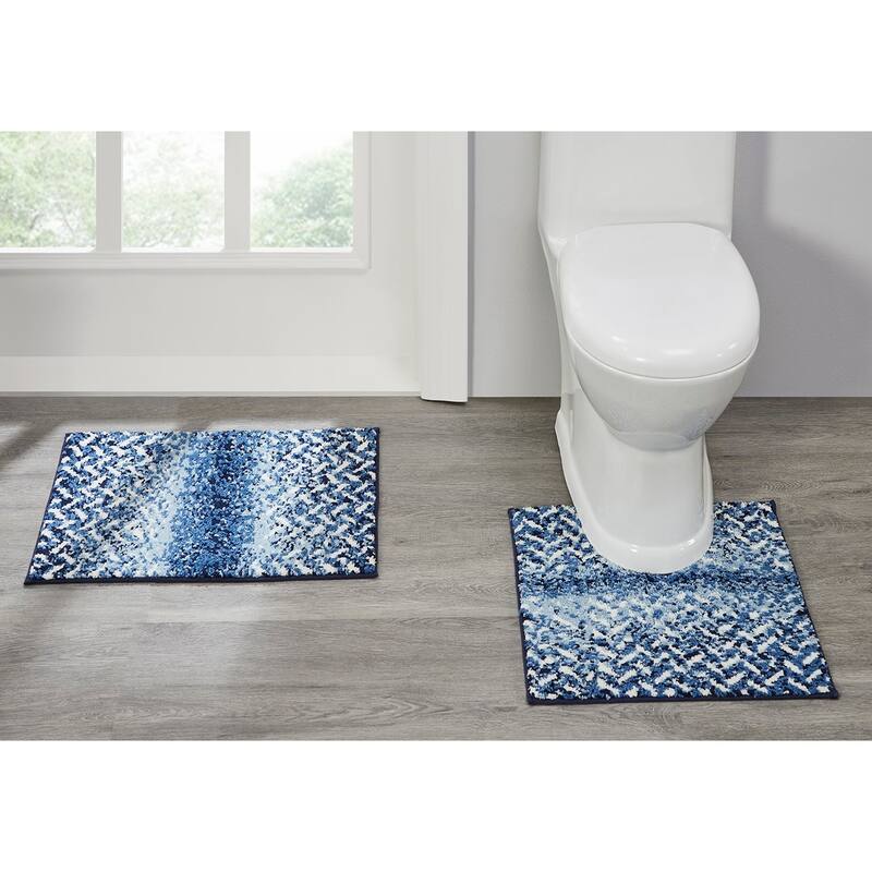 Better Trends Casablanca Collection 100% Micro Polyester Soft Plush & Absorbent Water Machine Washable 2 Piece Bath Rug Set