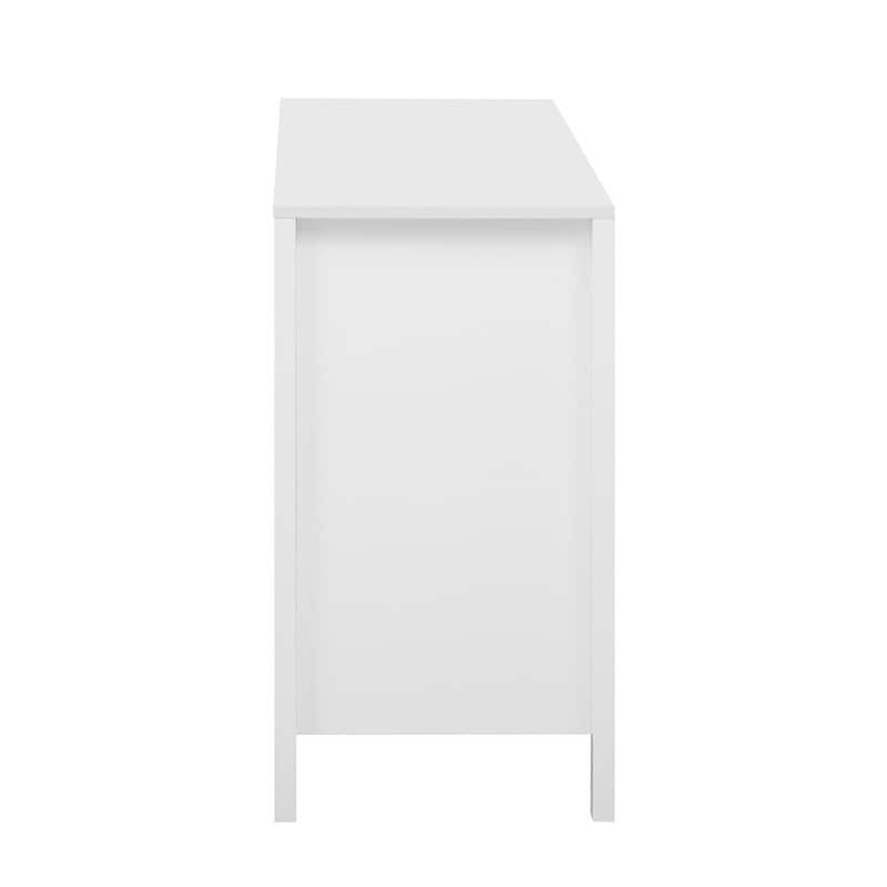 Entryway Buffet Cabinet with Wave 2-Door and 3 Drawers, Adjustable Shelves for Stylish Storage
