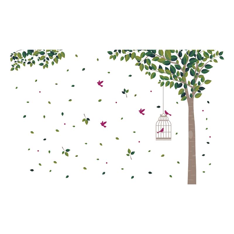 Walplus Huge Green Tree Peel and Stick Wall Sticker Wall Decal Home Decor