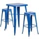 preview thumbnail 13 of 37, 23.75-inch Square Metal Indoor-Outdoor Bar Table Set - 27.75"W x 27.75"D x 40"H