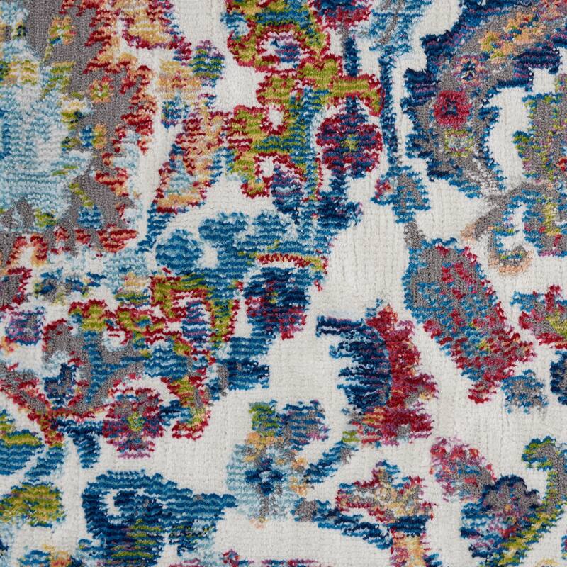 Jaguh Power Loomed Distressed Floral Traditional Non Skid Area Rug By HomeRoots - 90' X '63' X '0.5
