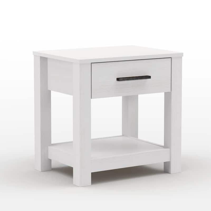 Grain Wood Furniture Loft Solid Wood 1-drawer Nightstand
