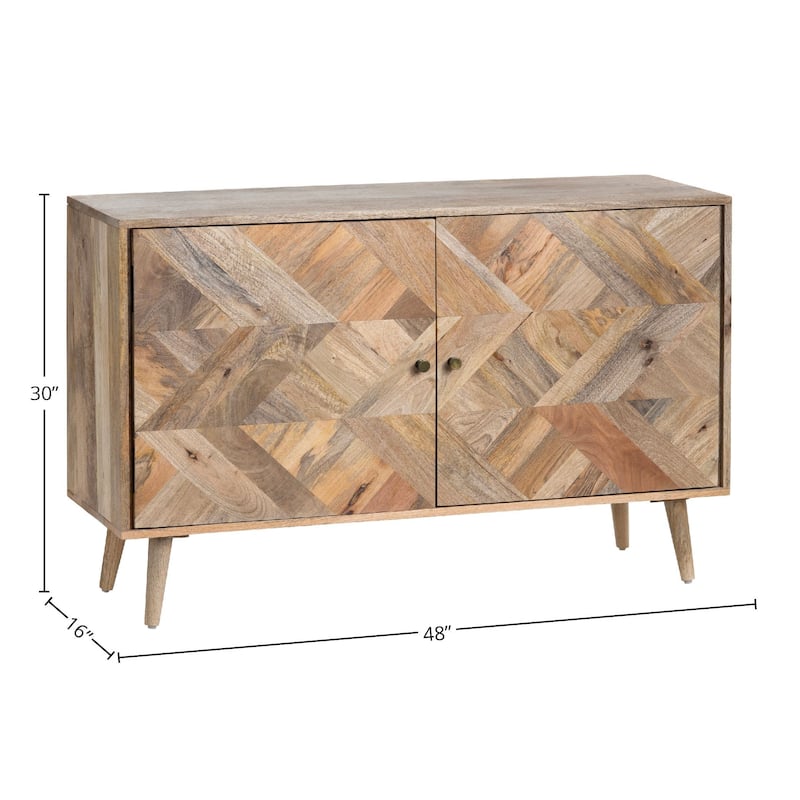 Whitaker 2-Door Mango Wood Chest, Natural