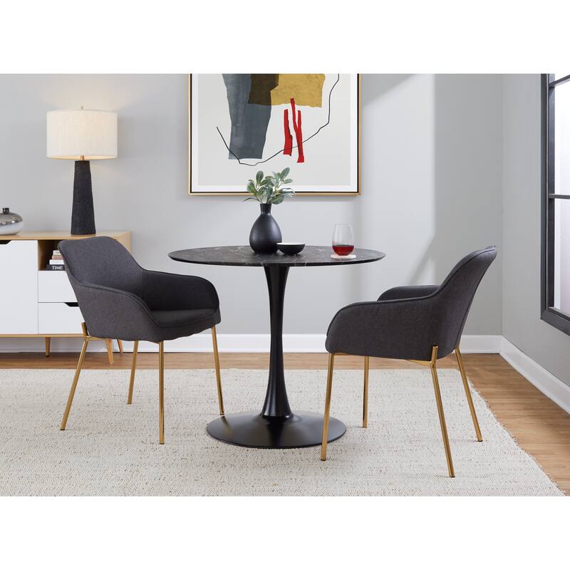 Silver Orchid Galotti Gold Upholstered Dining Chair (Set of 2)