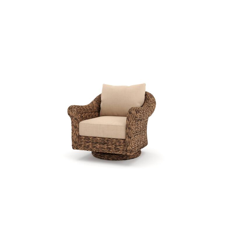 Cayman Sunbrella Swivel Glider Lounge Chair, Heritage Brown