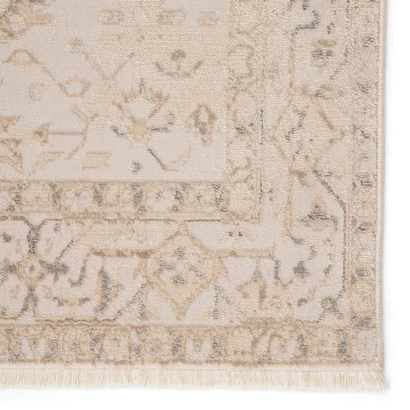 Elissa Medallion Cream/ Light Gray Area Rug