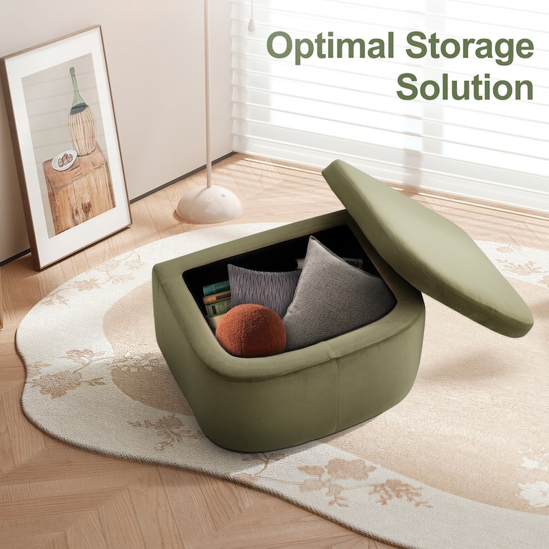 RENEWLINE Sherpa Barrel Chair & Storage Ottoman Set - Plush Compact Accent for Reading Nooks, Cloud-Like Lounge Seat