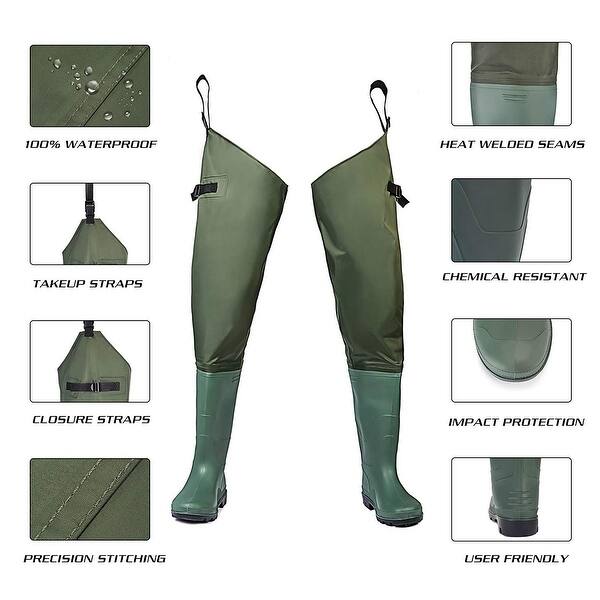Shop Fishingsir Fishing Waders For Men Women With Boots Breathable Green Size 8 5 Overstock 30019531