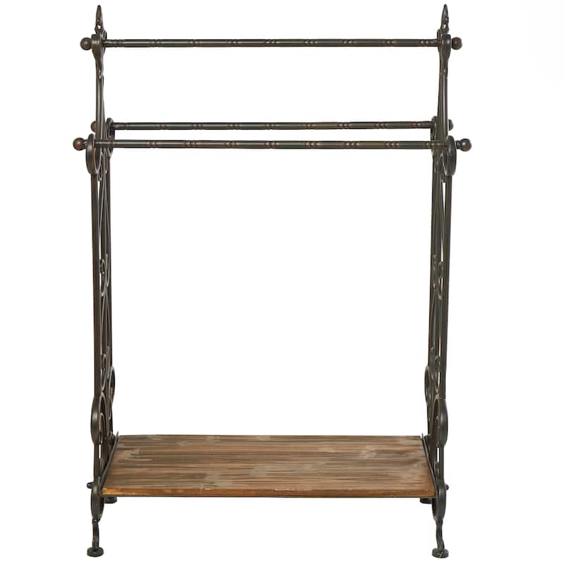 Black Wood Scroll Quilt Rack