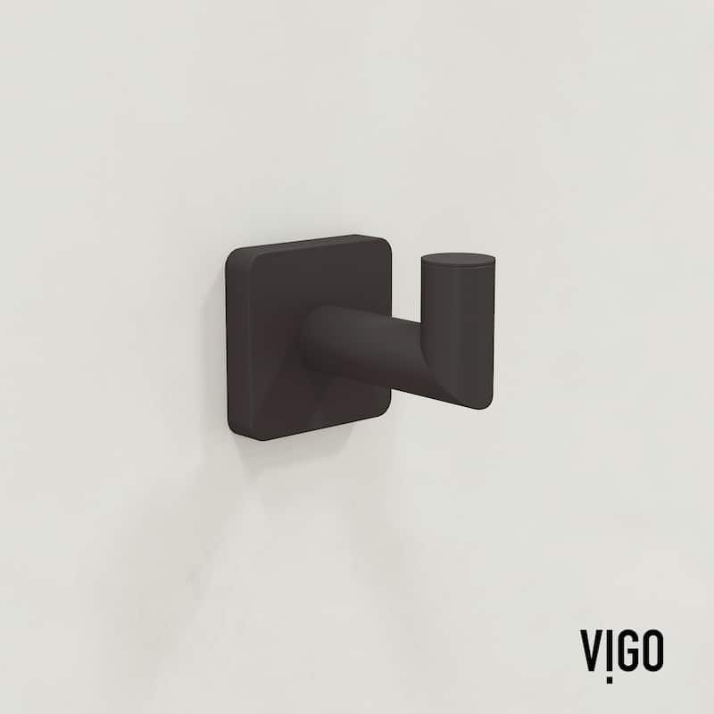 VIGO Satro 4-Piece Bathroom Hardware Accessory Set with 24 in. Towel Bar, Toilet Paper Holder, Hand Towel Holder, Hook
