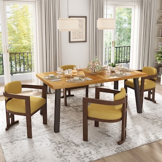 Christopher Knight Home - 7-Piece Dining Set with Upholstered Chairs & Wood Table