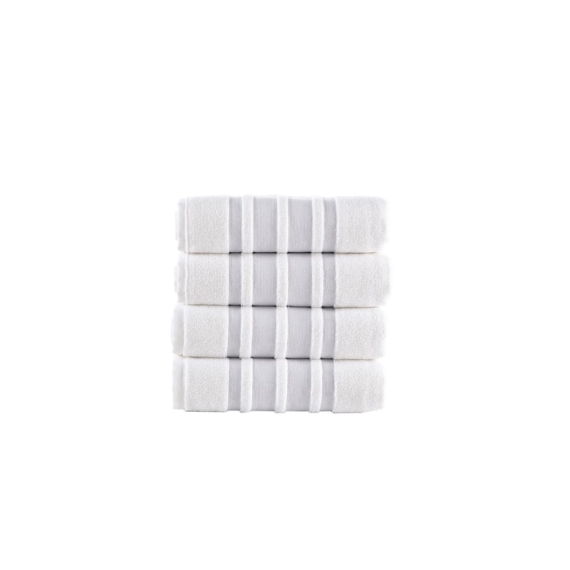 Brooks Brothers Contrast Border 4 pcs Hand Towels - Silver
