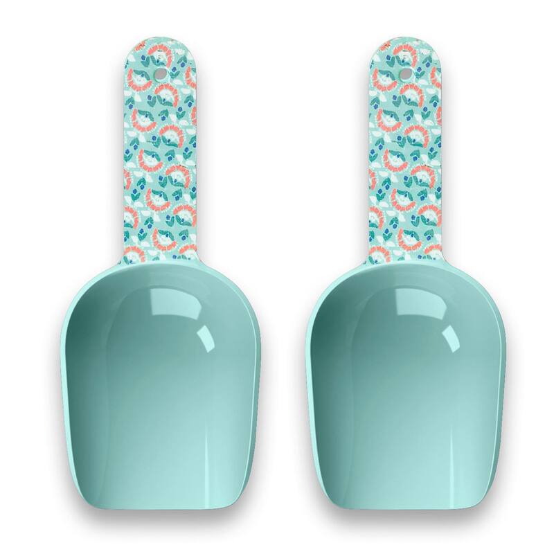 Abode Homewares Flower Fields Melamine Pet Food Scoop - 1 Cup - Aqua - Set of 2 - Aqua