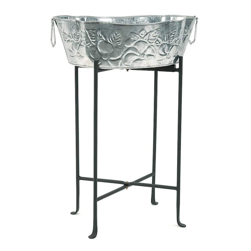 Achla Designs Multi Purpose Folding Floor Stand, 18 Inch Diameter, Black Powder Coat Finish - 18"