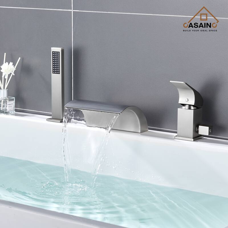 Single-Handle Tub-Mount Roman Tub Faucet with Hand Shower