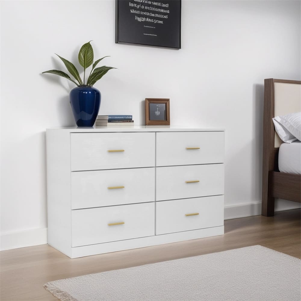 Modern Dresser for Bedroom - Ample Storage Wide Chest of Drawers
