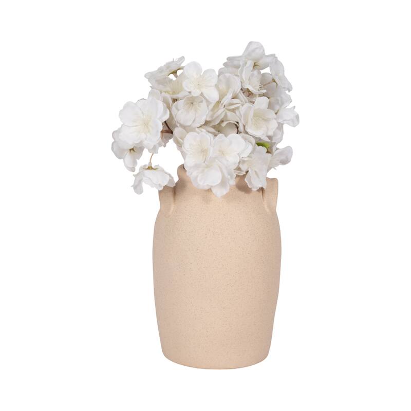 Sagebrook Home Ceramic Vase with Handles - Elegant Accent for Timeless Decor