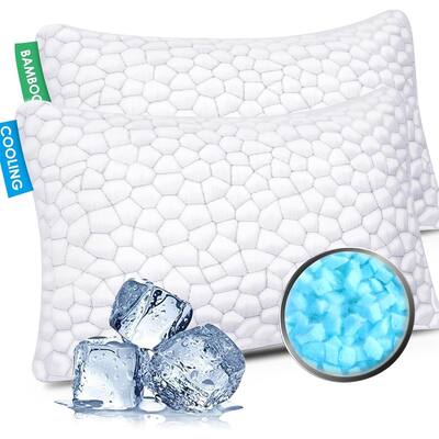 Cooling Bed Pillows for Sleeping 2 Pack Shredded Memory Foam Pillows Adjustable Cool Pillow, Luxury Gel Pillows King