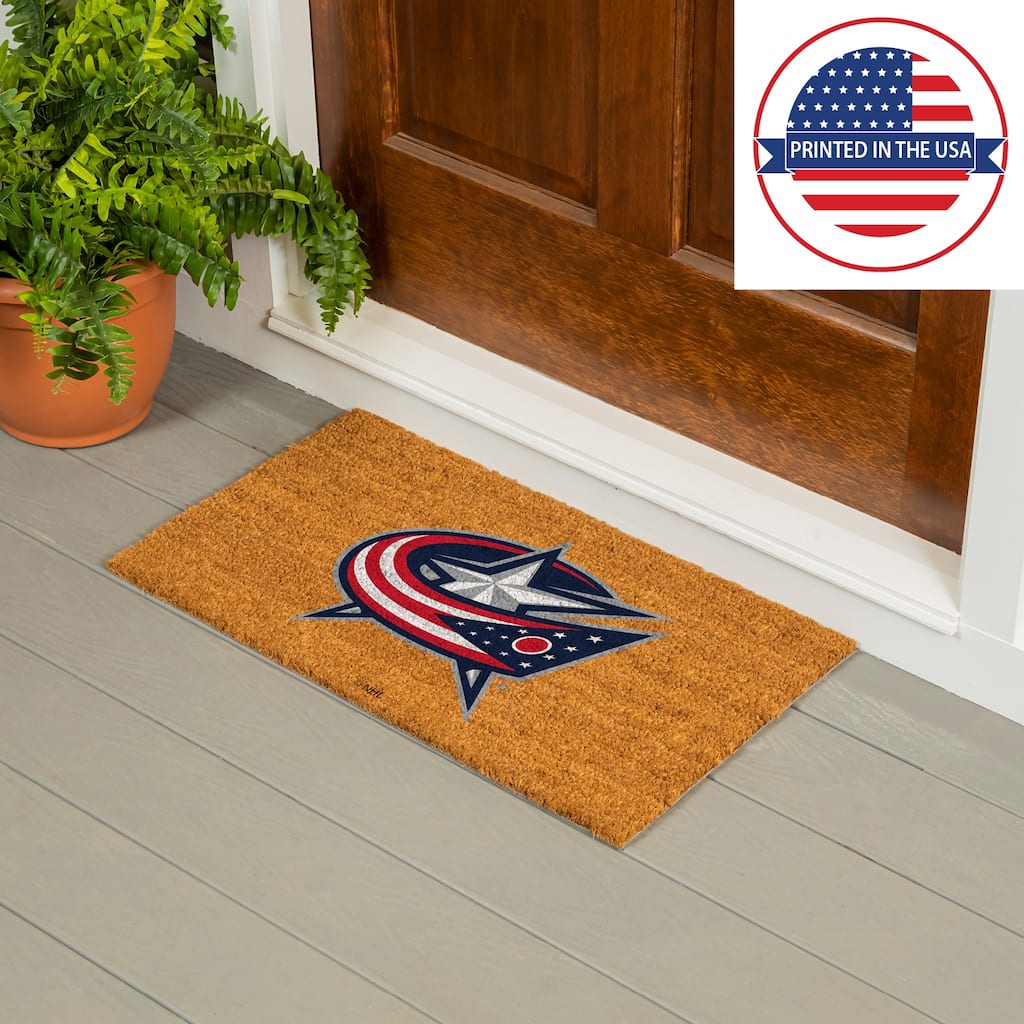 Coir Door Mat, 16"x 28", Columbus Blue Jackets - 28" x 16"