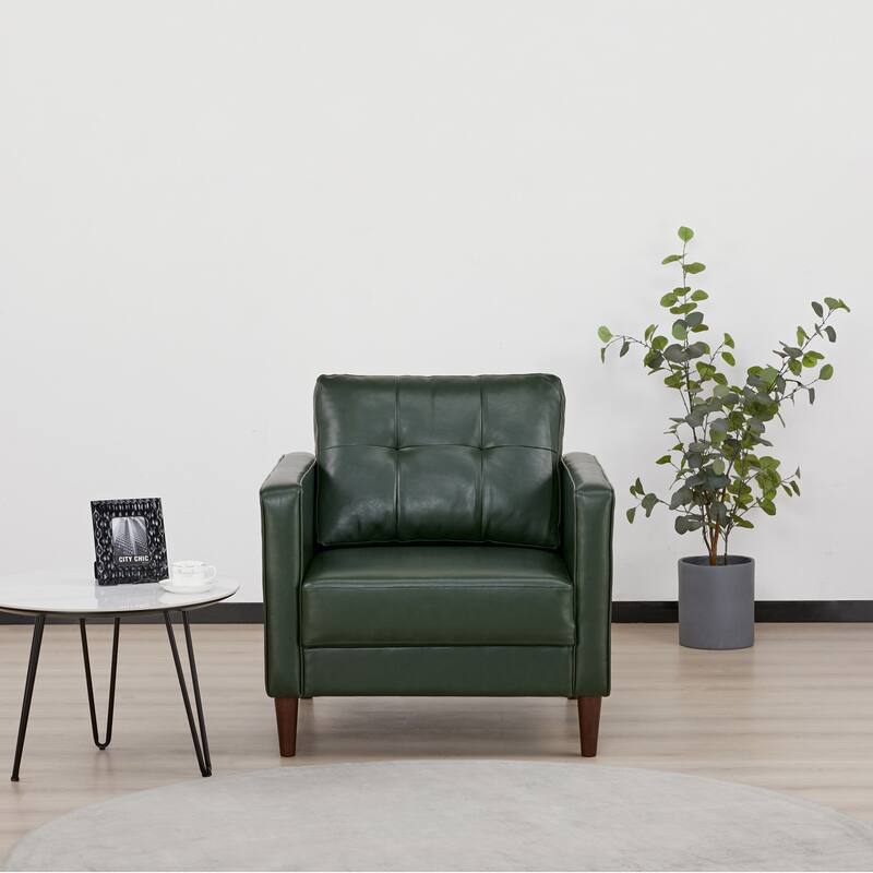 Artdeco Home Anza Faux Leather Arm Chair - Green