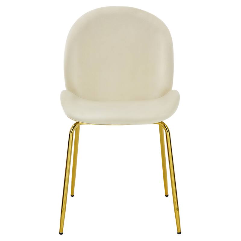 Costway Set of 2 Velvet Accent Chairs Dining Side Chairs w/Gold Metal