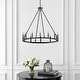 preview thumbnail 17 of 22, Gio Ring Iron Rustic Farmhouse LED Chandelier, by JONATHAN Y