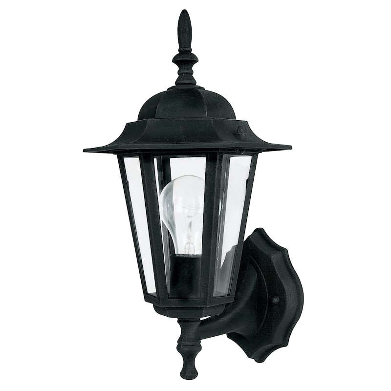 1-light Black Outdoor Wall Lantern