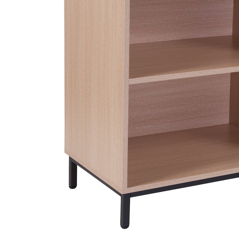 4 Shelf 29.5"H Open Bookcase Storage in Oak Wood Grain Finish