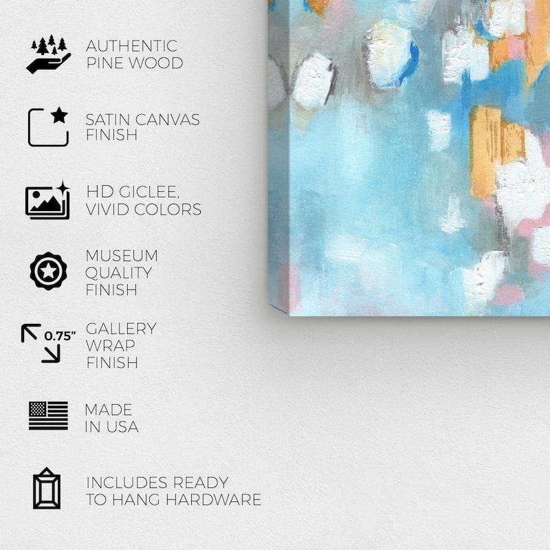Wynwood Studio Canvas Abstract Playful Soul Blue and Metallic Gold Modern & Contemporary Wall Art Canvas Print